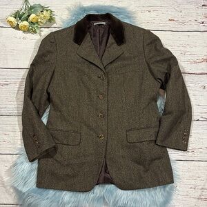Vintage Burberry Burberry's Wool Velvet Collared Blazer